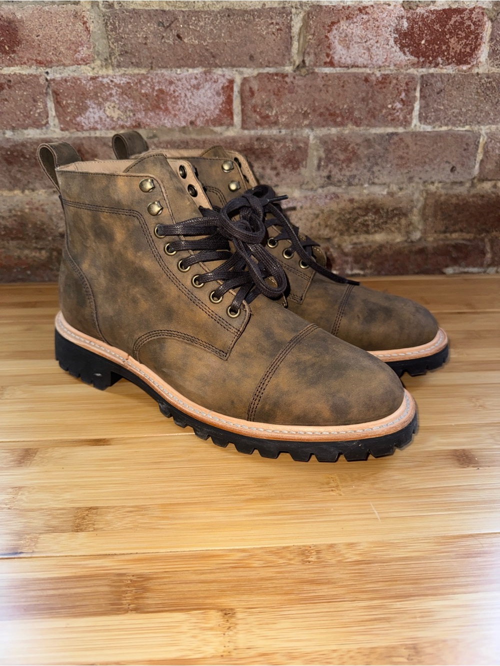 Leather Lace-Up Boots - 9.5M